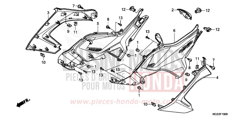 SIDE COVER for NC700X ABS MAGNA RED (R201) from 2012